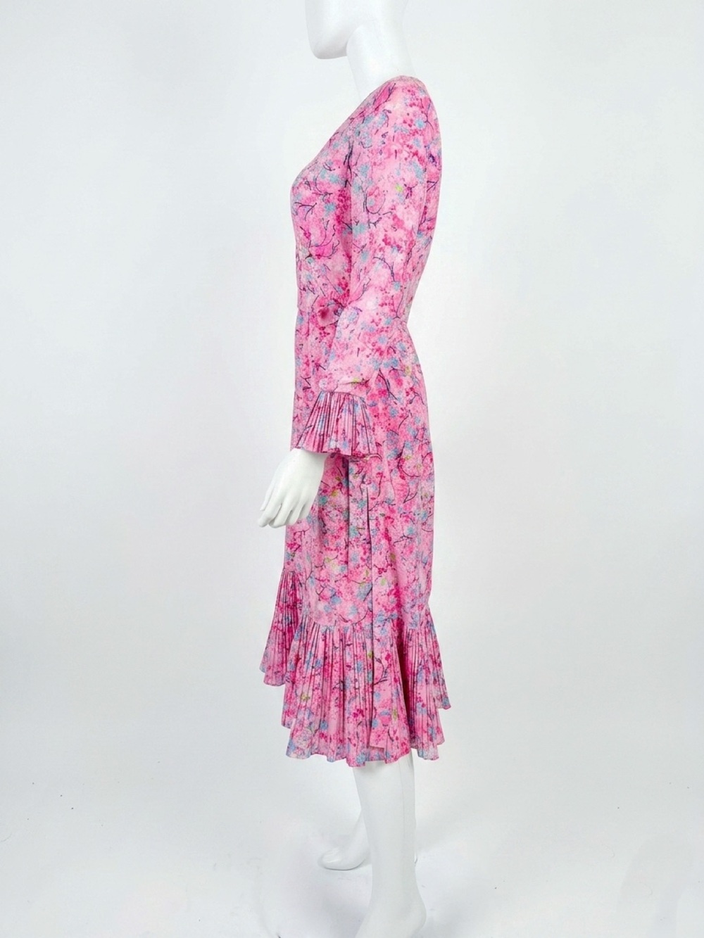 Vintage Posh by Jay Anderson Pink Floral Midi Dress Size 2 - Picture 7 of 13